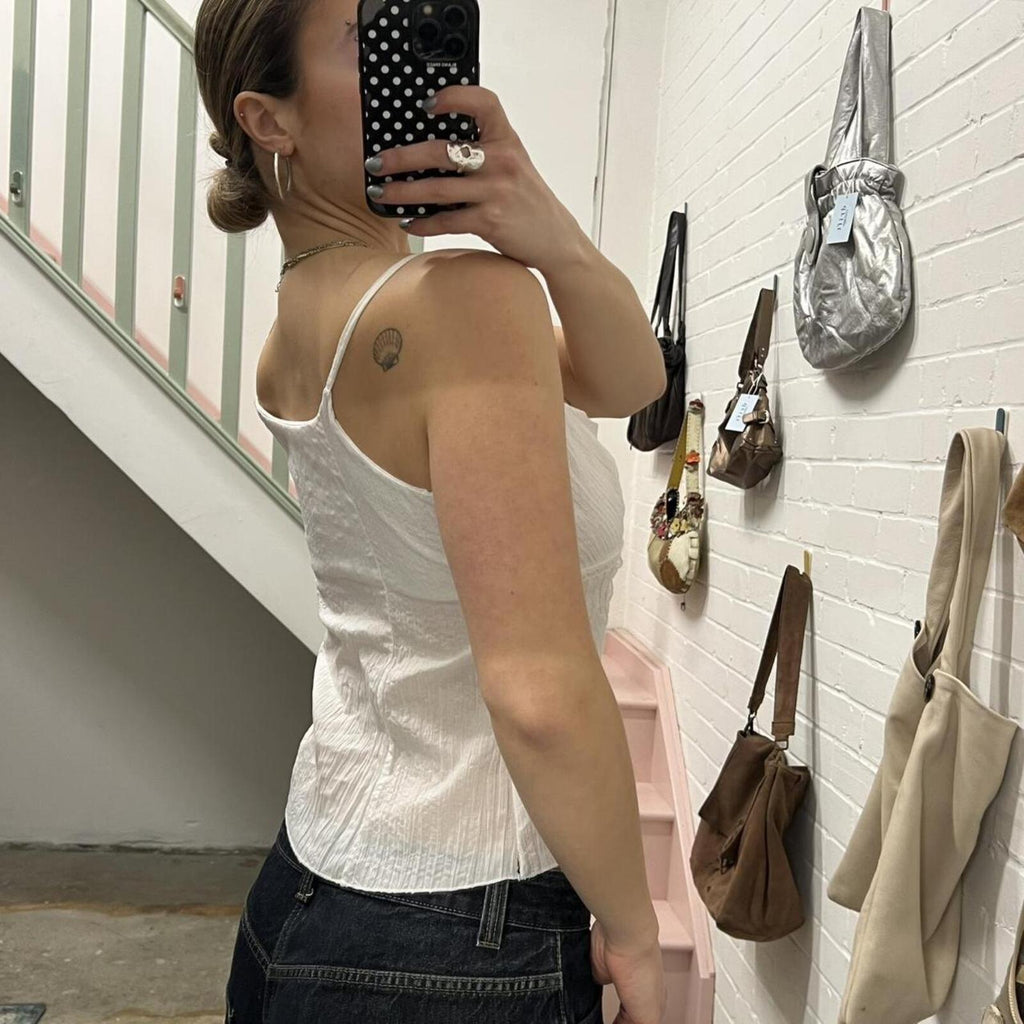 white vintage dainty cami