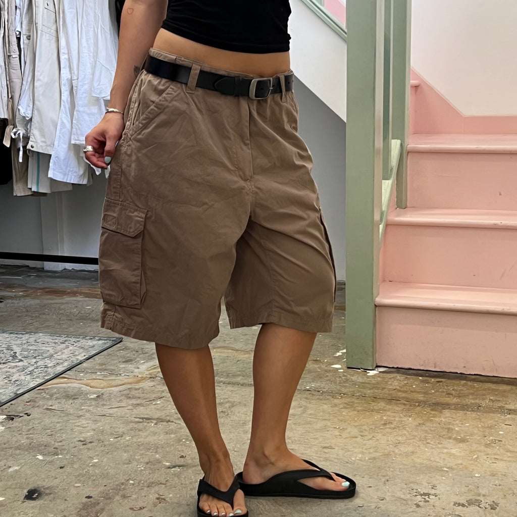 Brown baggy cargo shorts