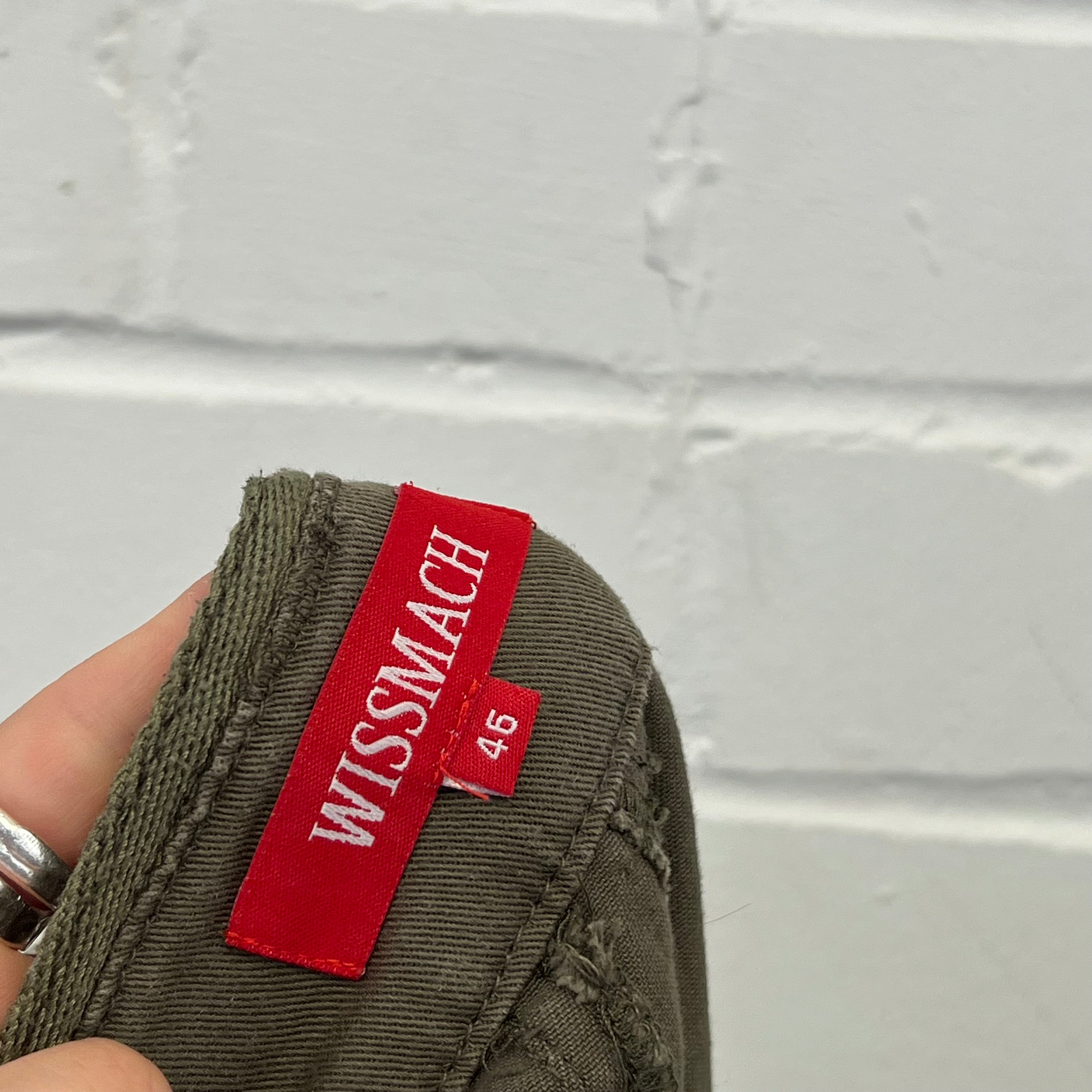 Khaki denim capris