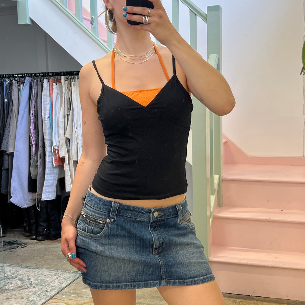 Black and orange layered cami