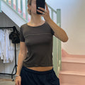 Brown slinky fitted baby tee