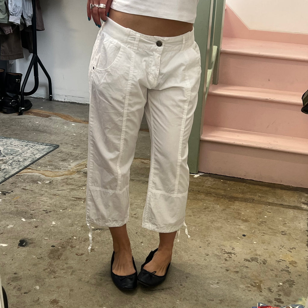 White sporty capris