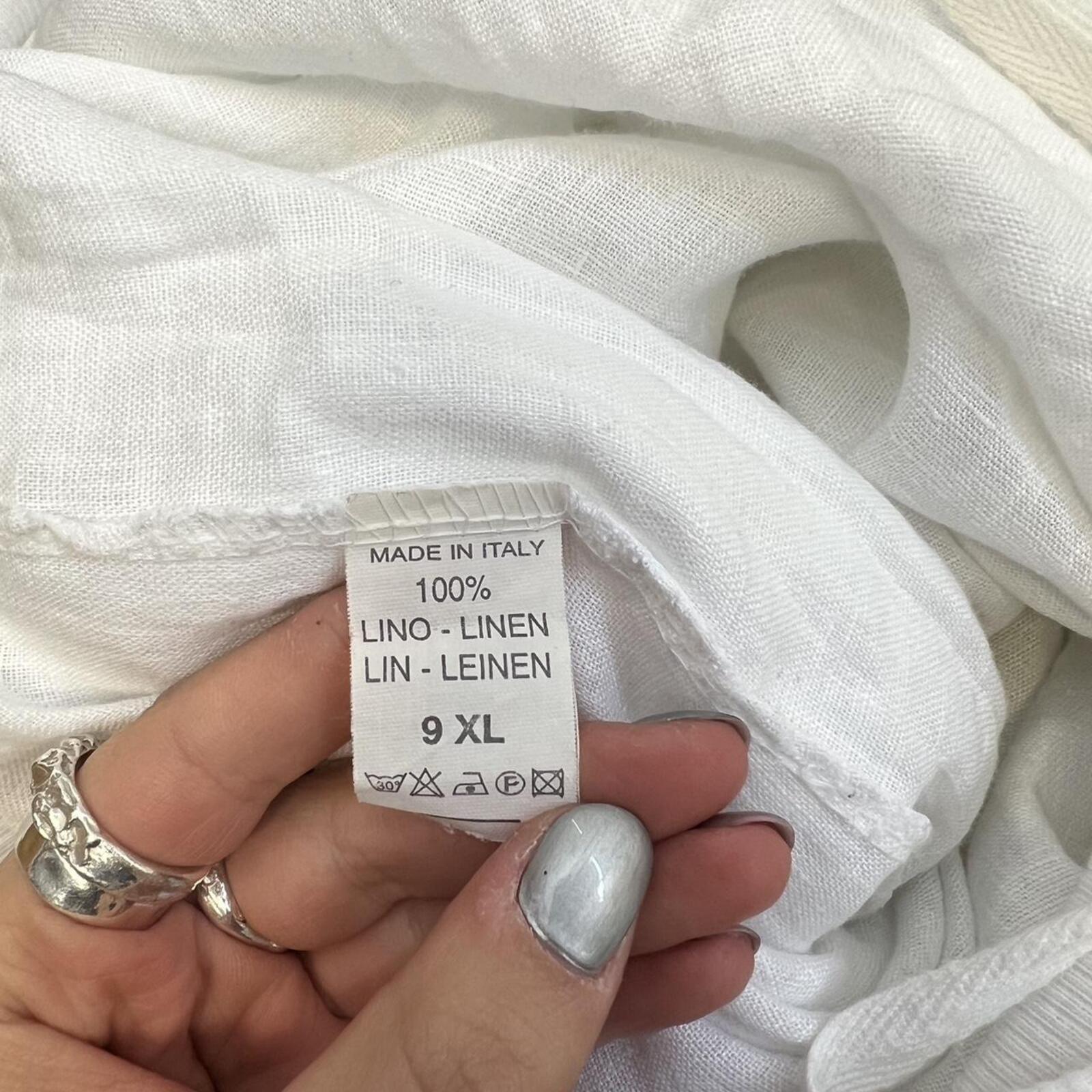 Italian vintage white linen bubble layered utility style midi dress