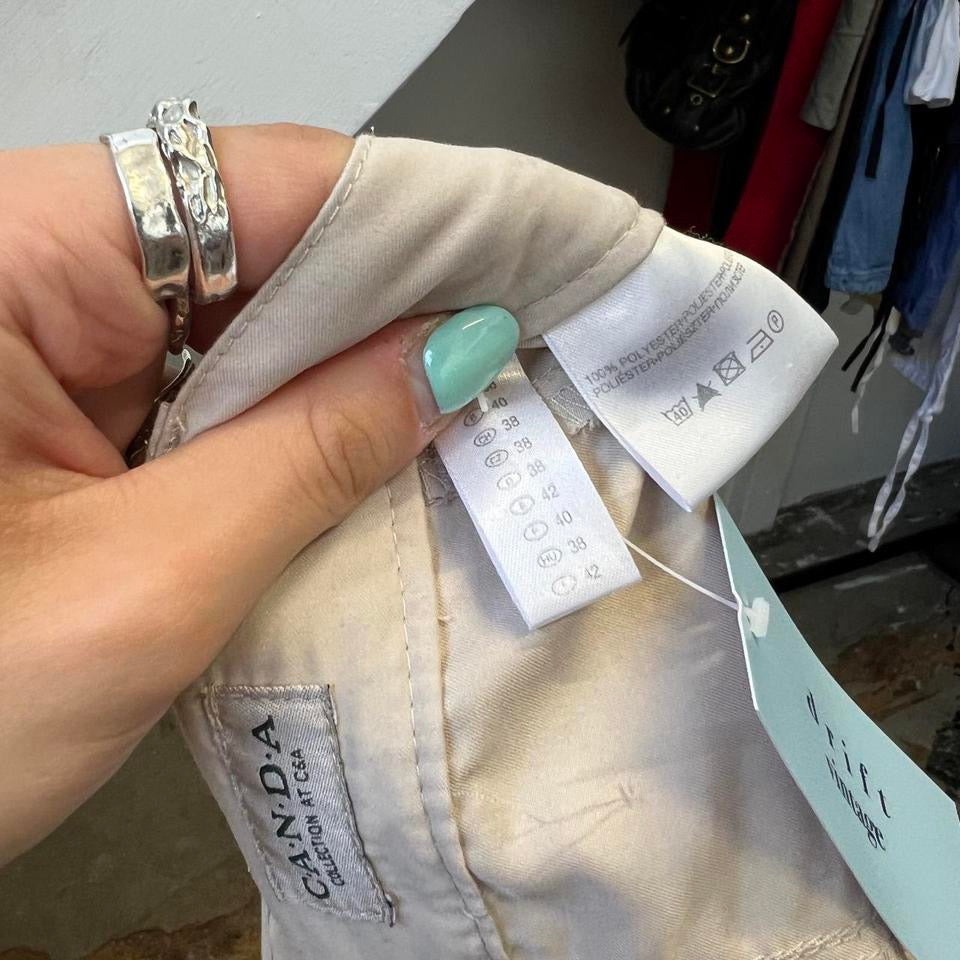 Cream cargo capris