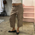 Cream baggy cargo capris