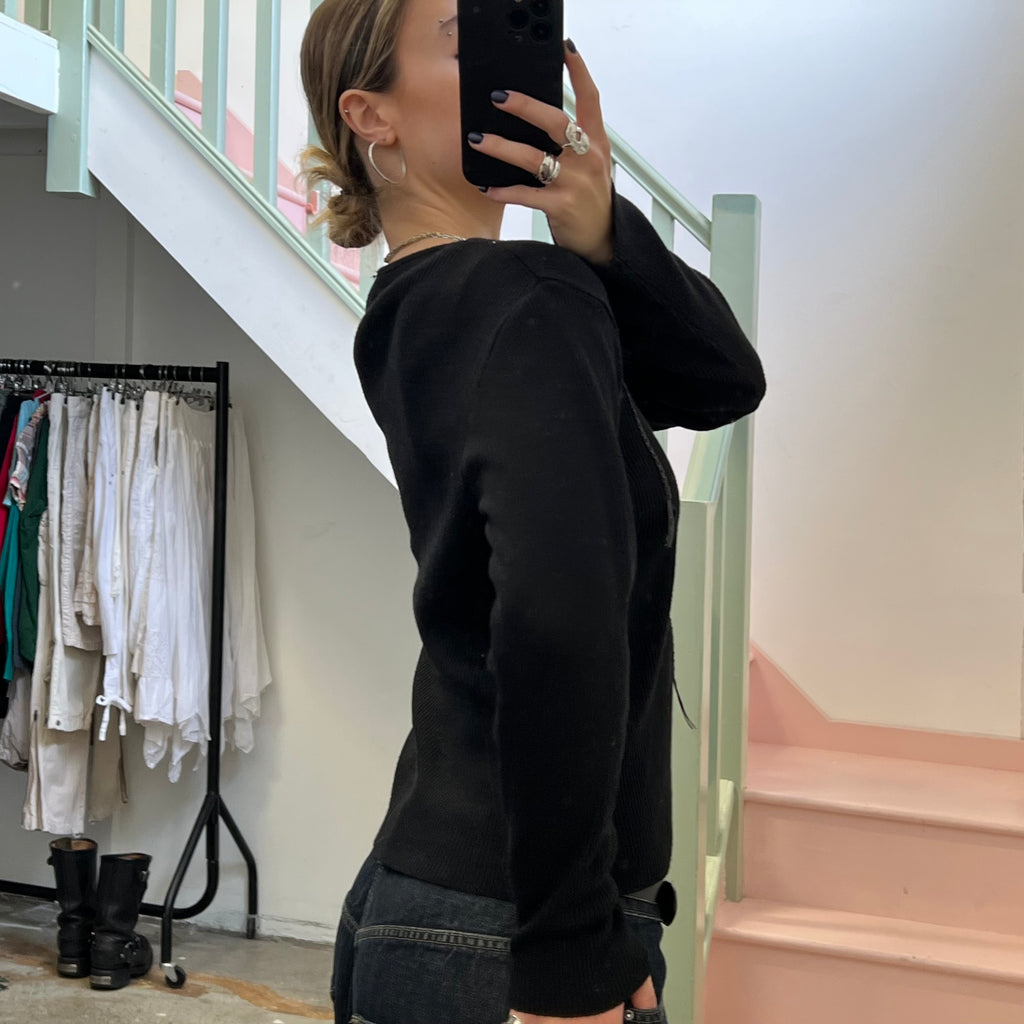 Black v neck sweater