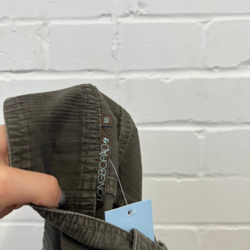 Brown check denim midi skirt