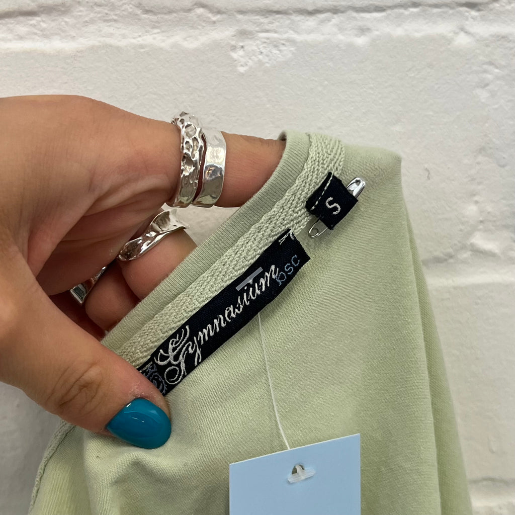 Pastel green button up tee