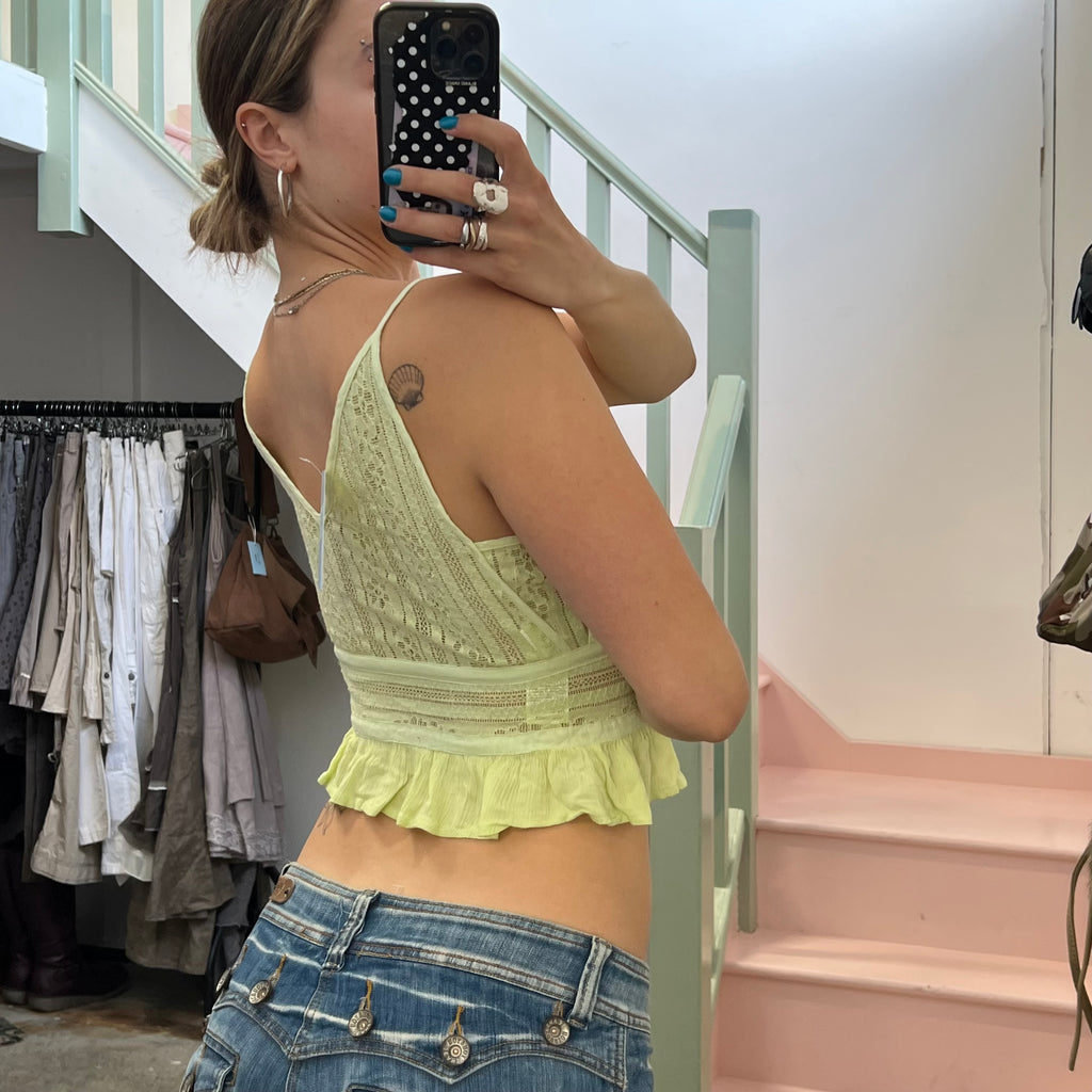 Pastel green lace cami