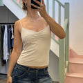 Cream ruched cami