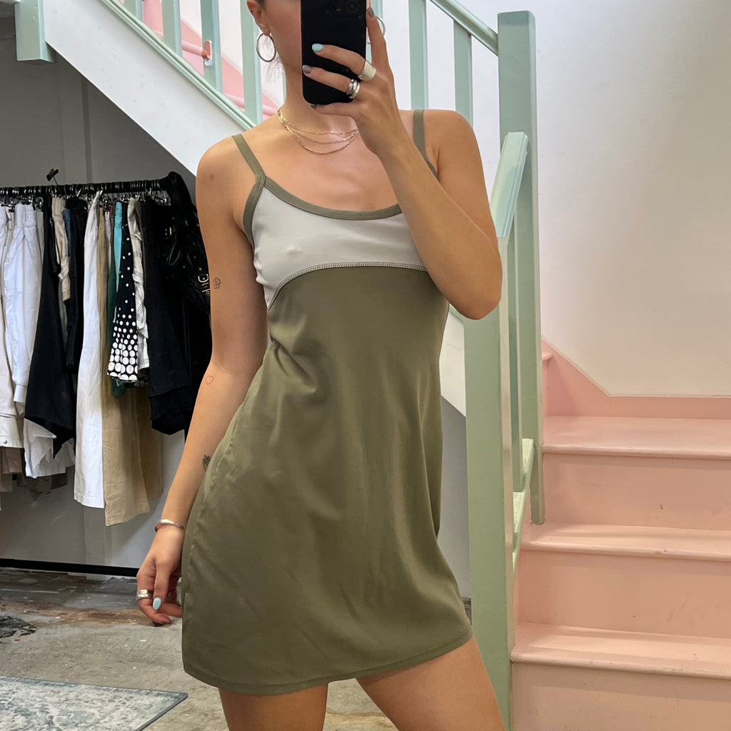Khaki sporty mini dress