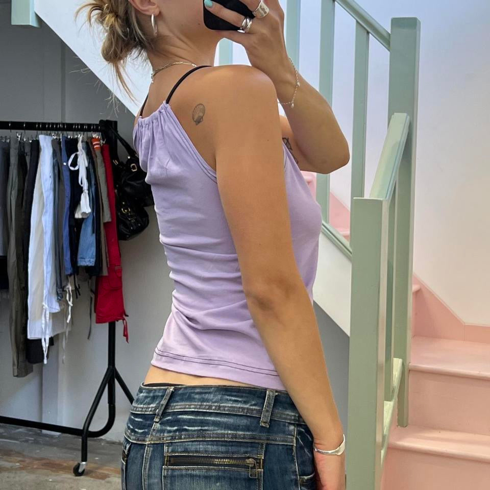 Purple printed vest