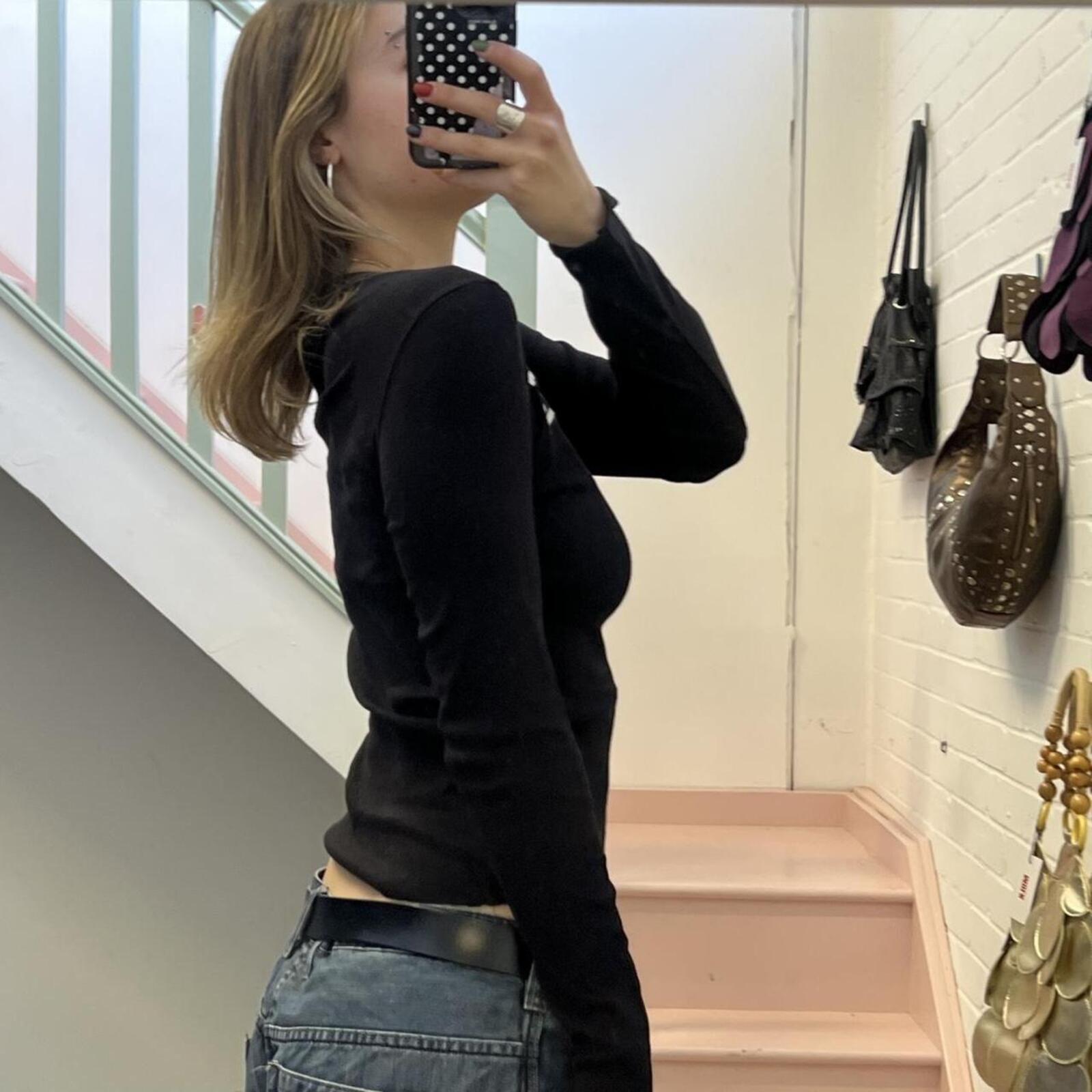 Everlast black fitted long sleeve sporty vintage top