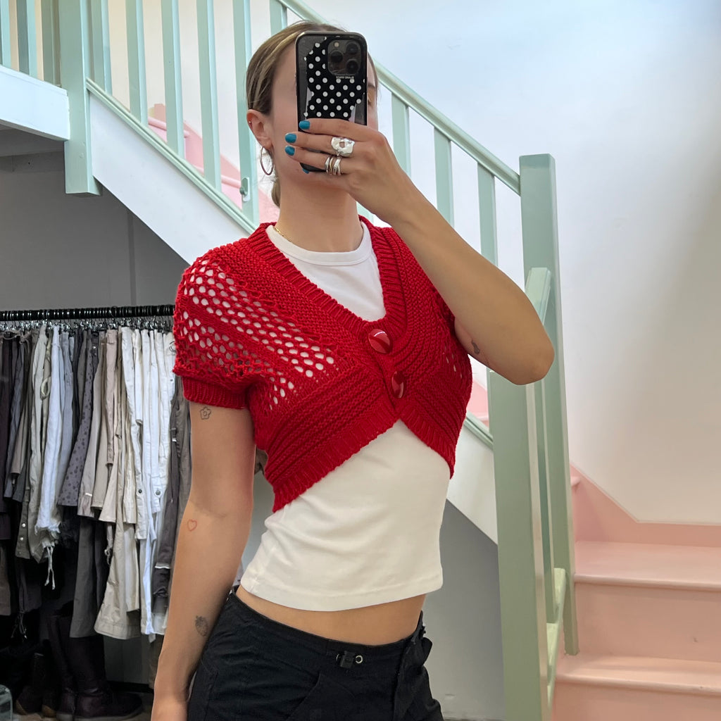 Red knitted bolero