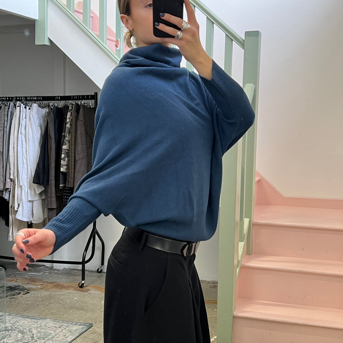 Pimkie blue batwing sweater