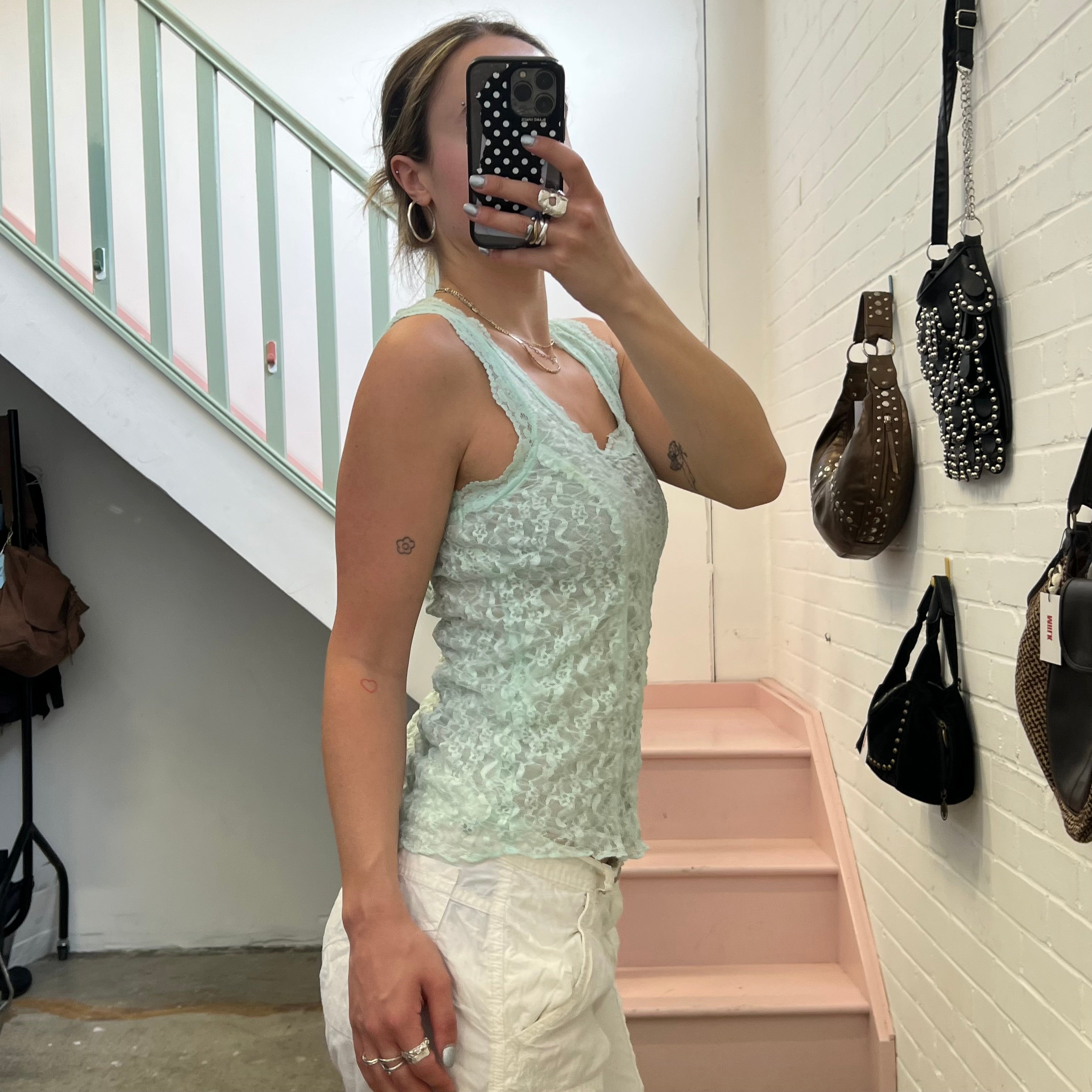 Baby blue lace vest