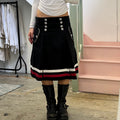 Fornarina black pleated button skirt