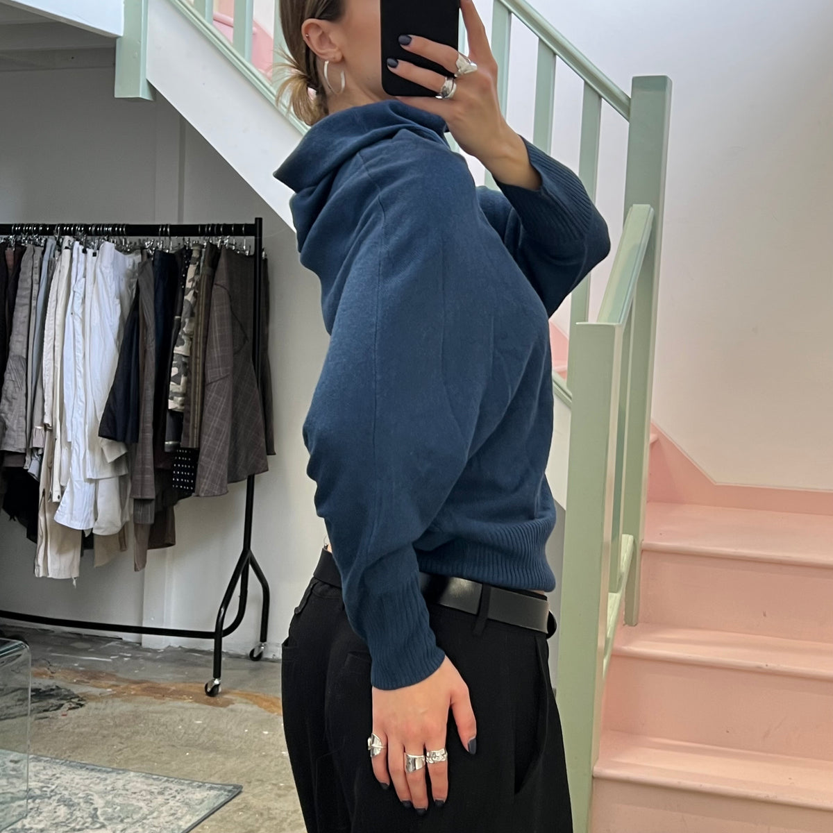 Pimkie blue batwing sweater