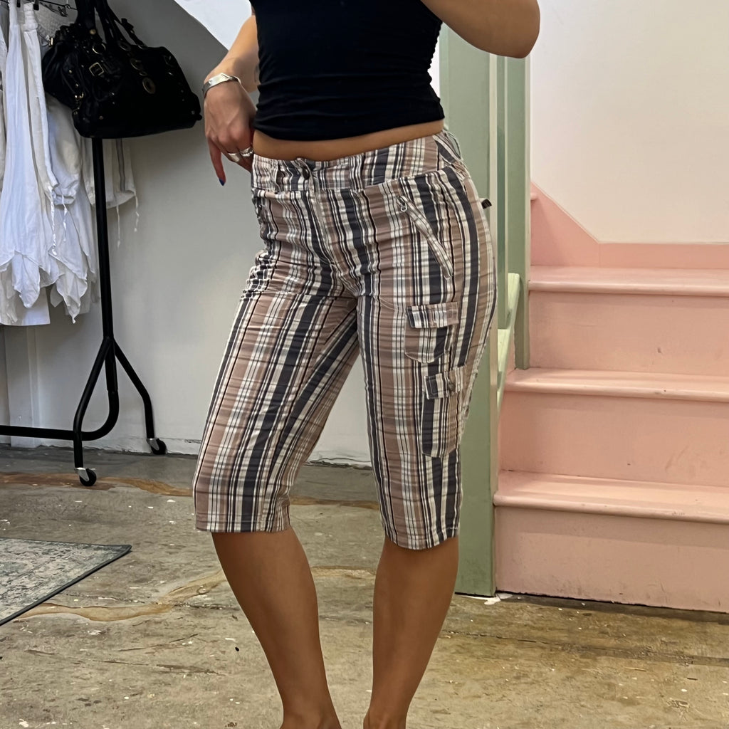 Yessica checkered tailored capris