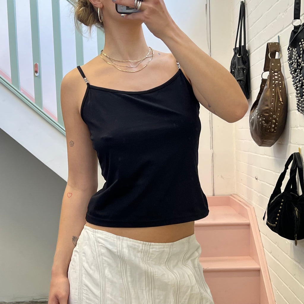 Black beaded strappy cami