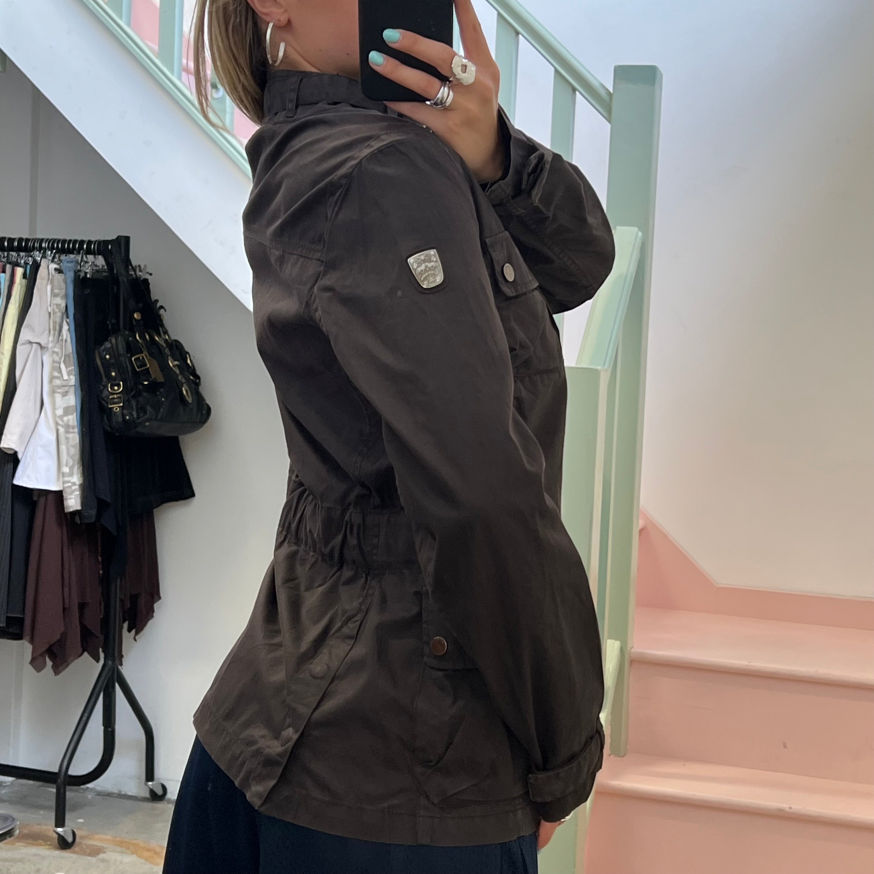 Brown fitted utility style jacket