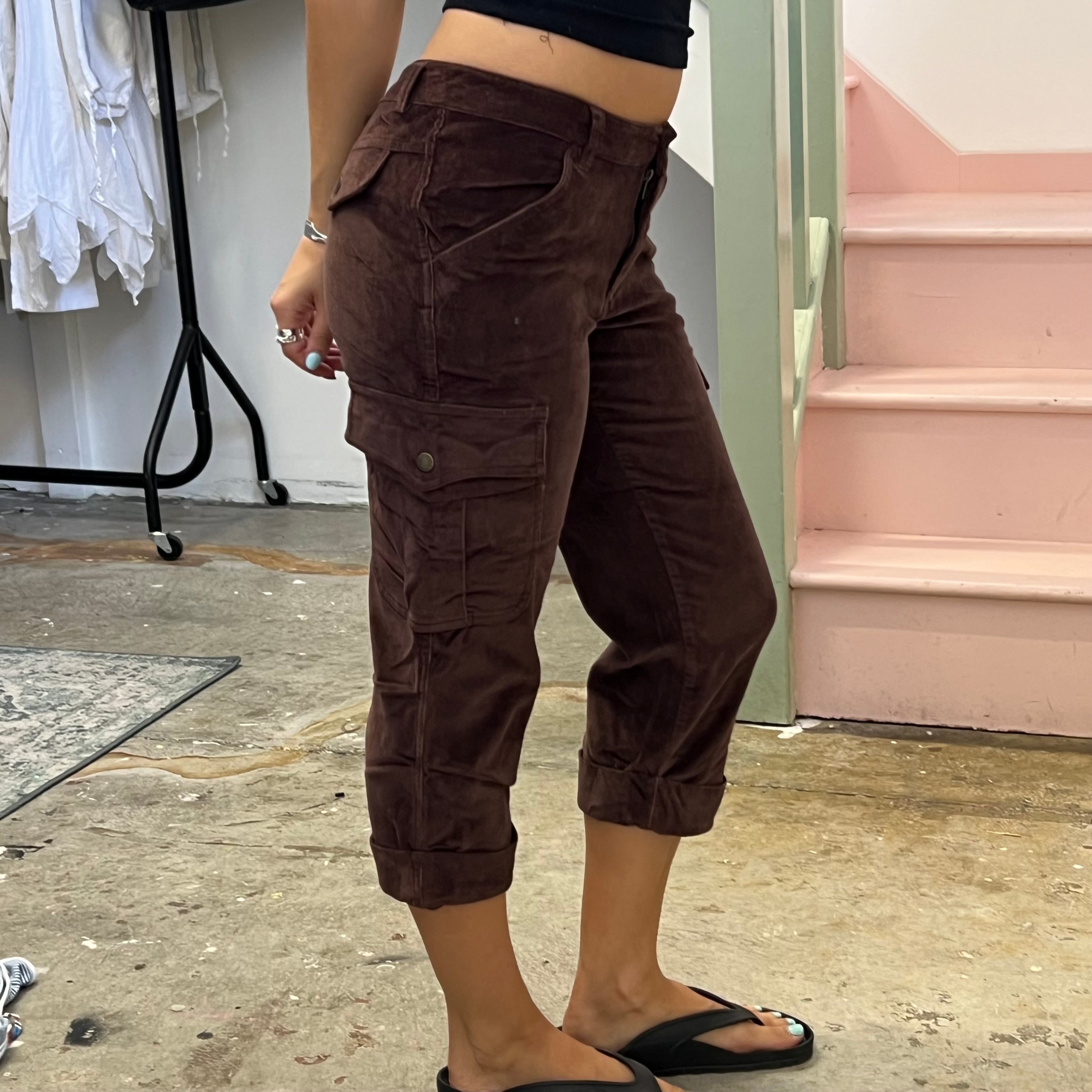 Brown corduroy capris