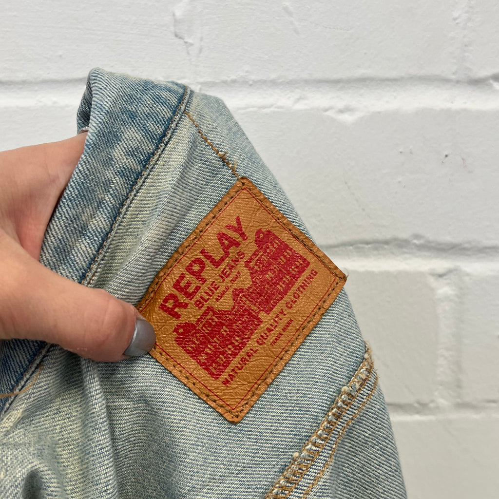 Replay light blue zip up denim jacket