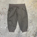 Khaki balloon style vintage cuffed capris with tie waist
