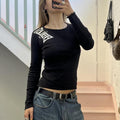 Everlast black fitted long sleeve sporty vintage top