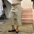 Cream cargo capris