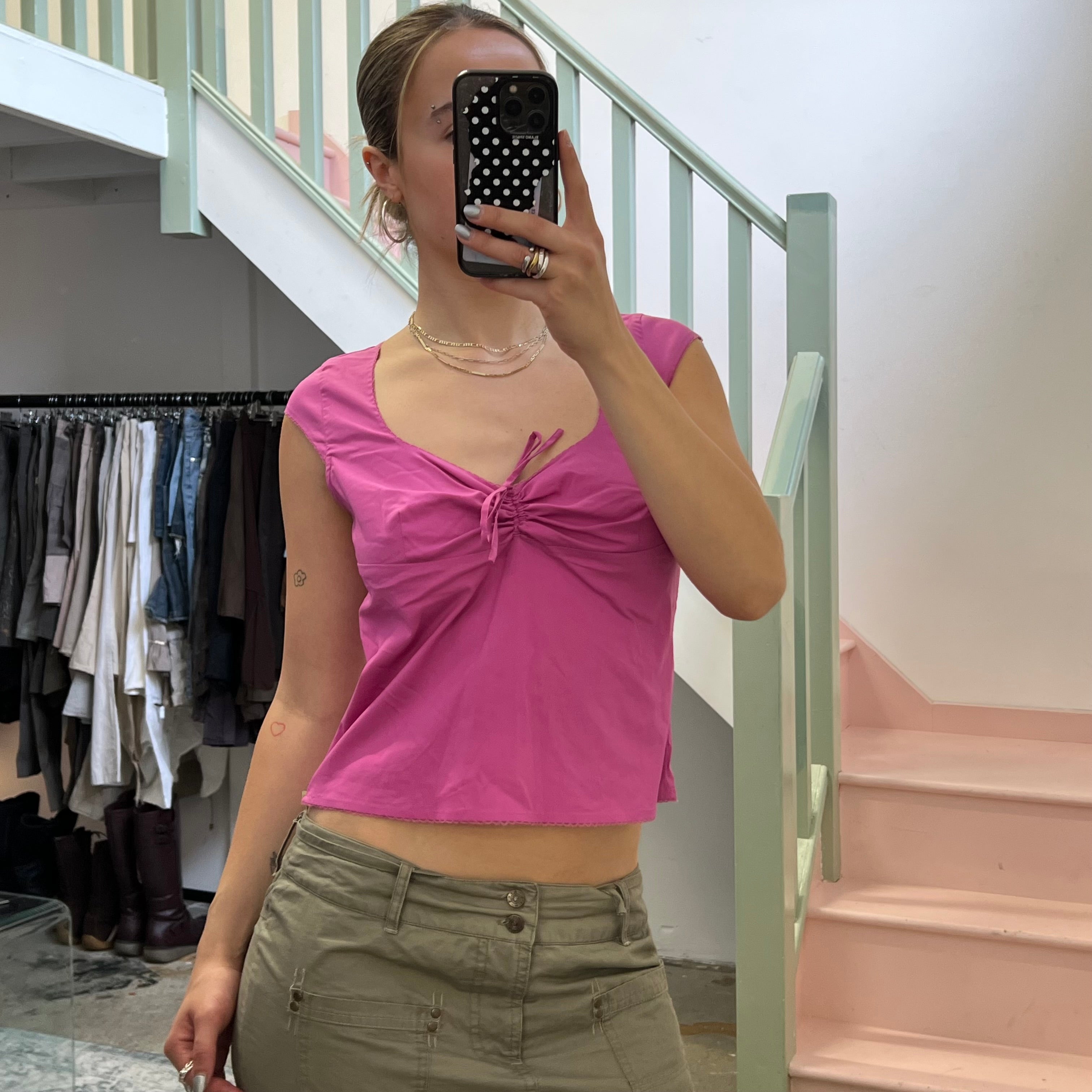 Oasis fuchsia blouse