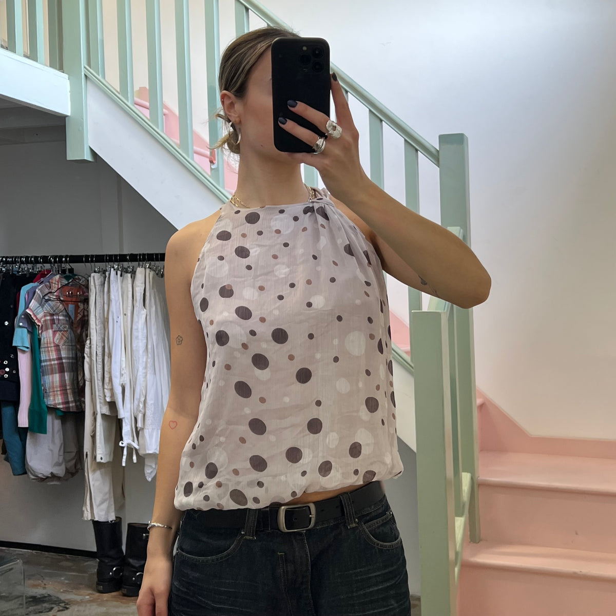 Promod polka dot bubble top