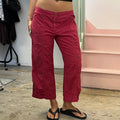 Red wide leg cargo capris