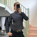Dark wash fitted denim jacket