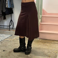 Brown asymmetrical maxi skirt