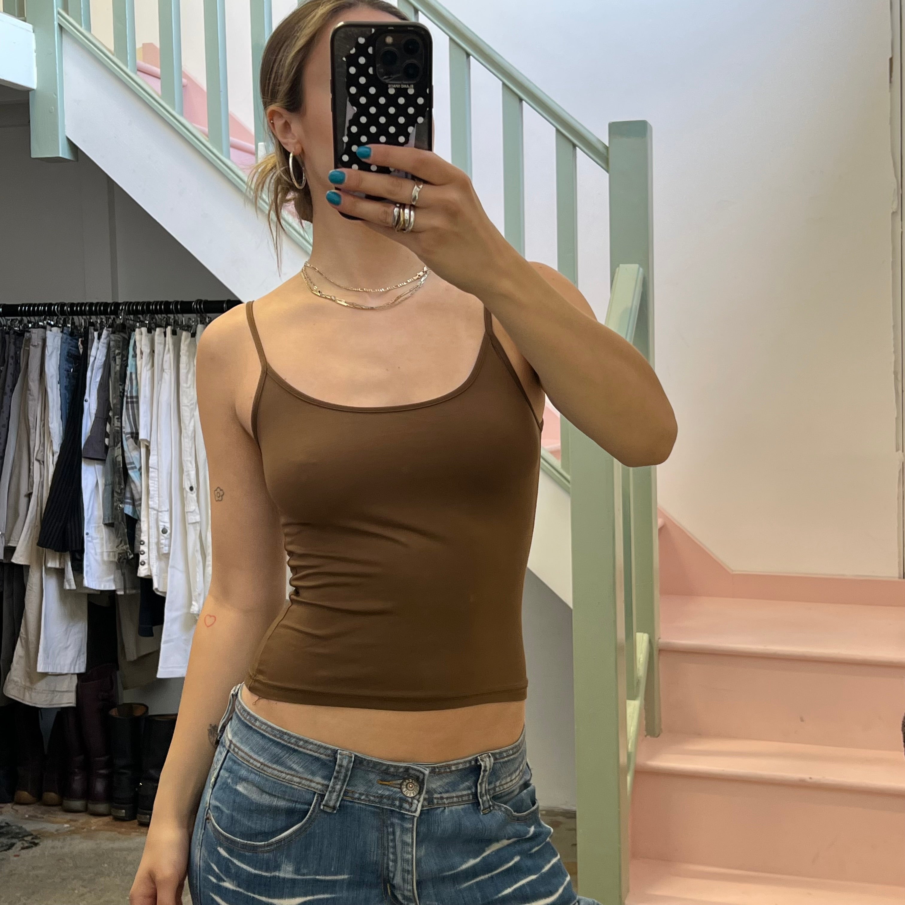 Brown slinky cami