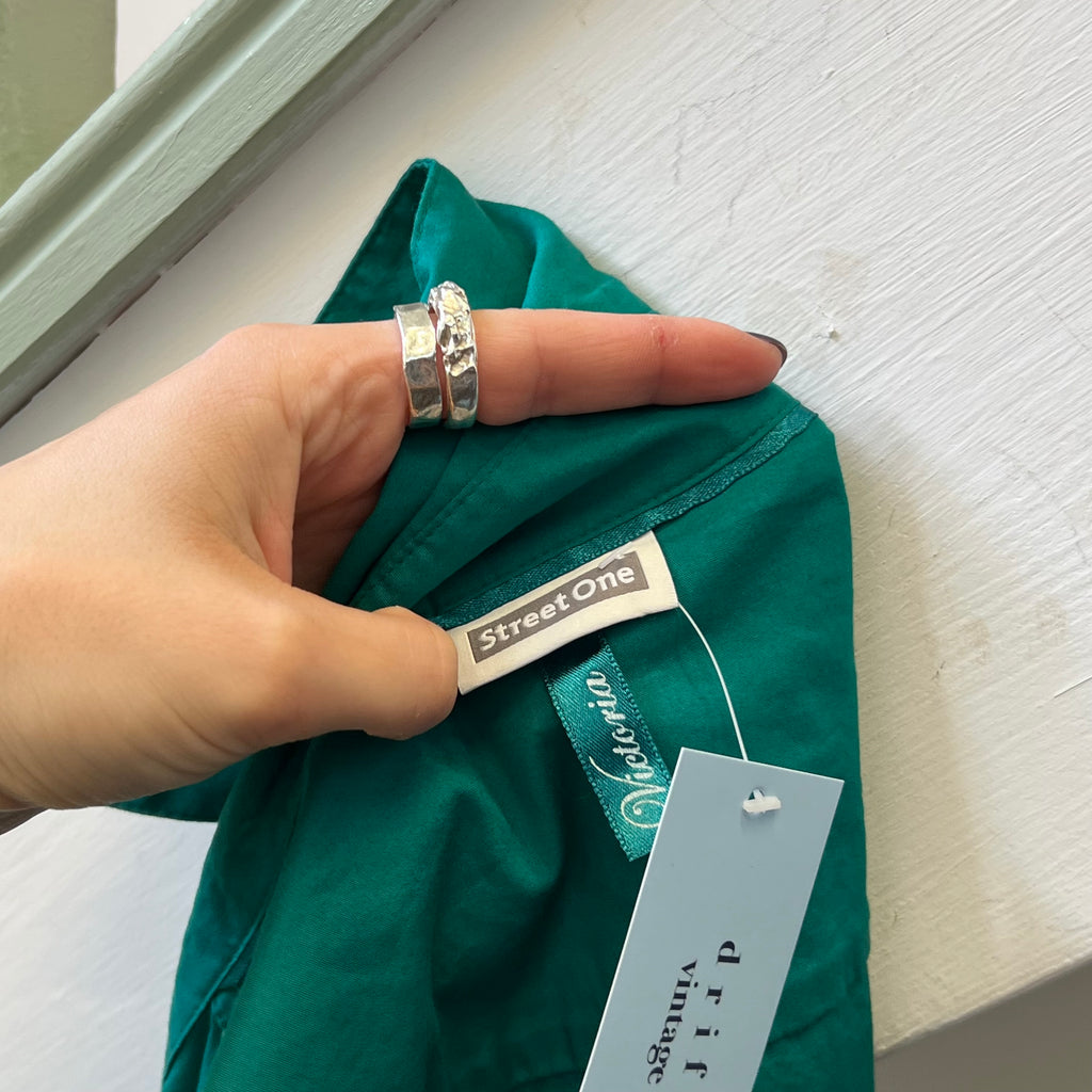 Dark green turquoise fitted shirt