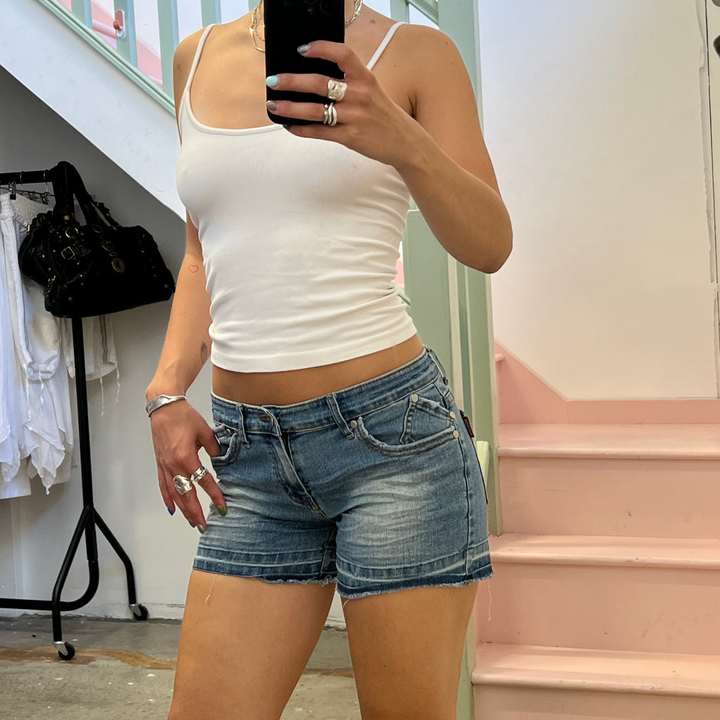 Denim mini shorts