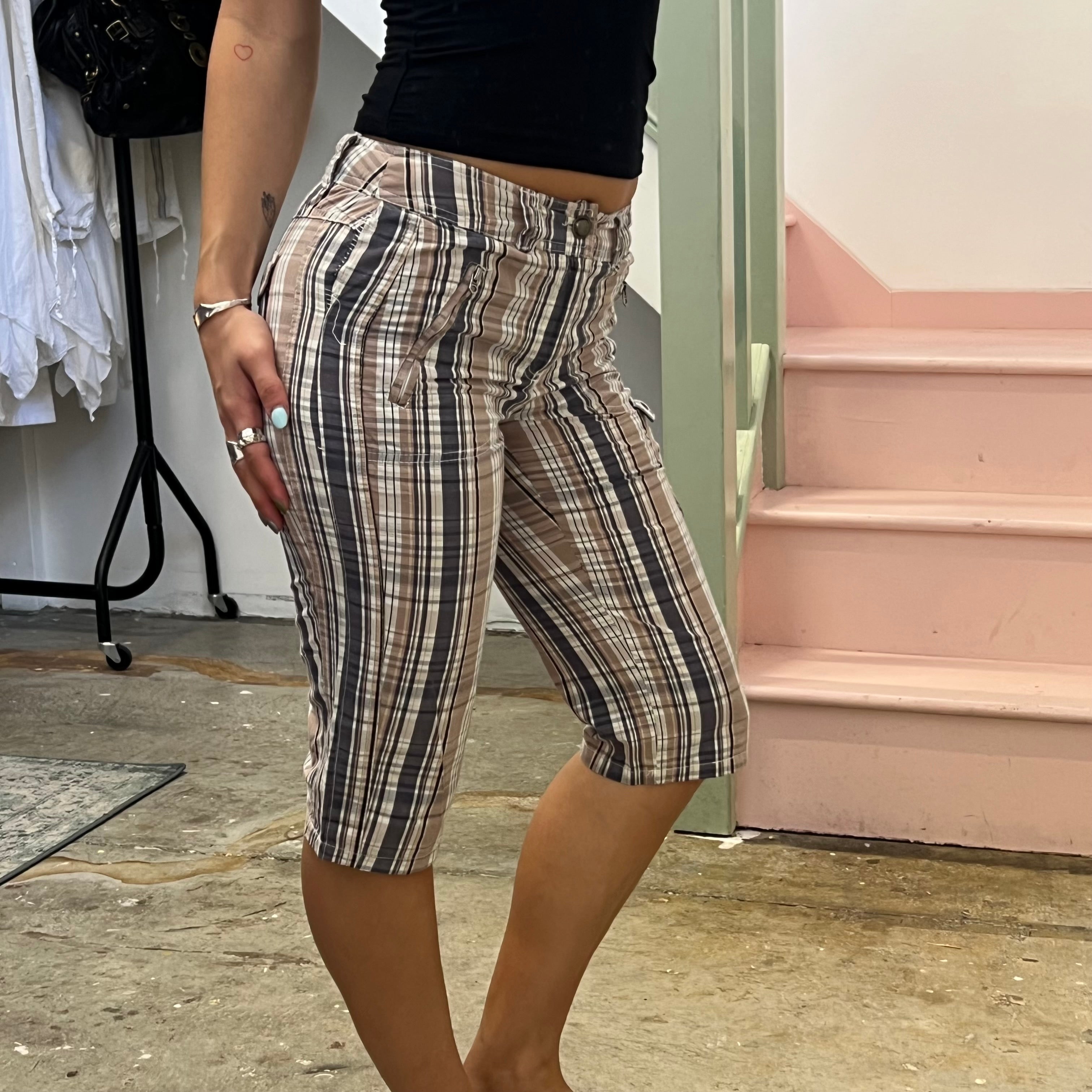 Yessica checkered tailored capris