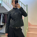Sisley black fitted zip up biker jacket