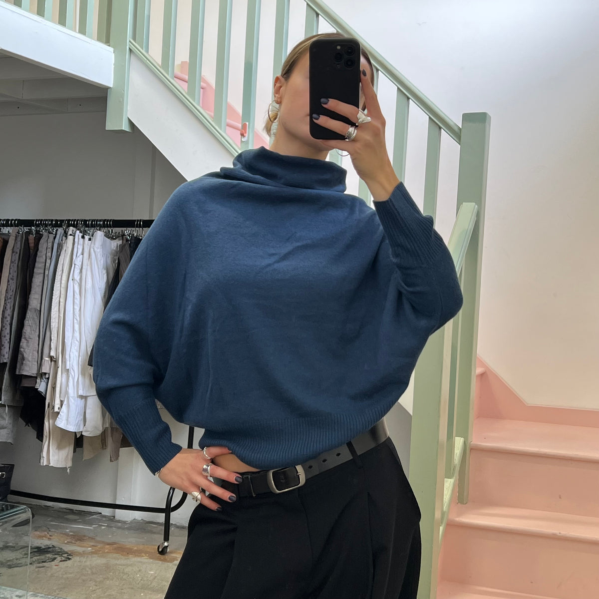 Pimkie blue batwing sweater
