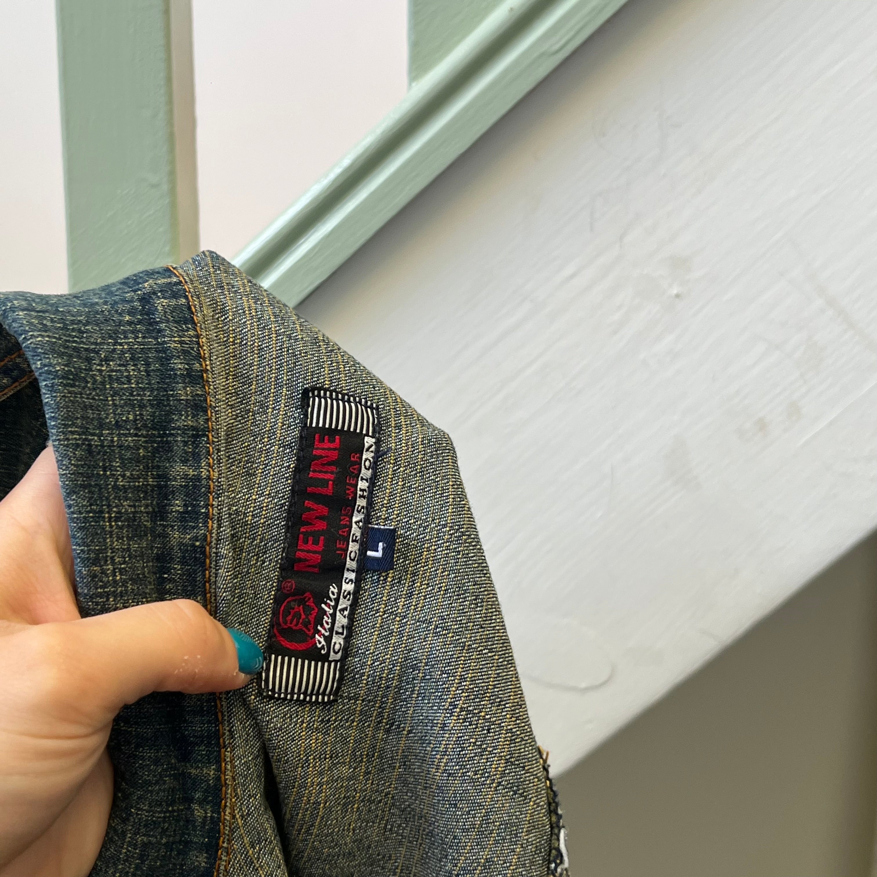 Acid wash zip up denim jacket
