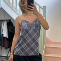 Blue and purple checkered vest