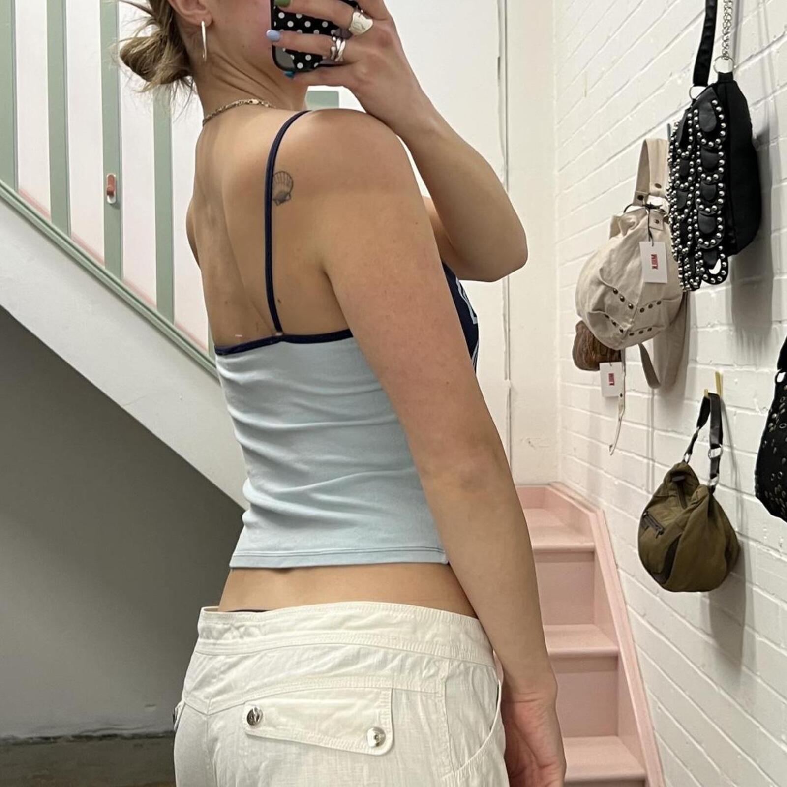 Navy and blue sporty vintage number vest