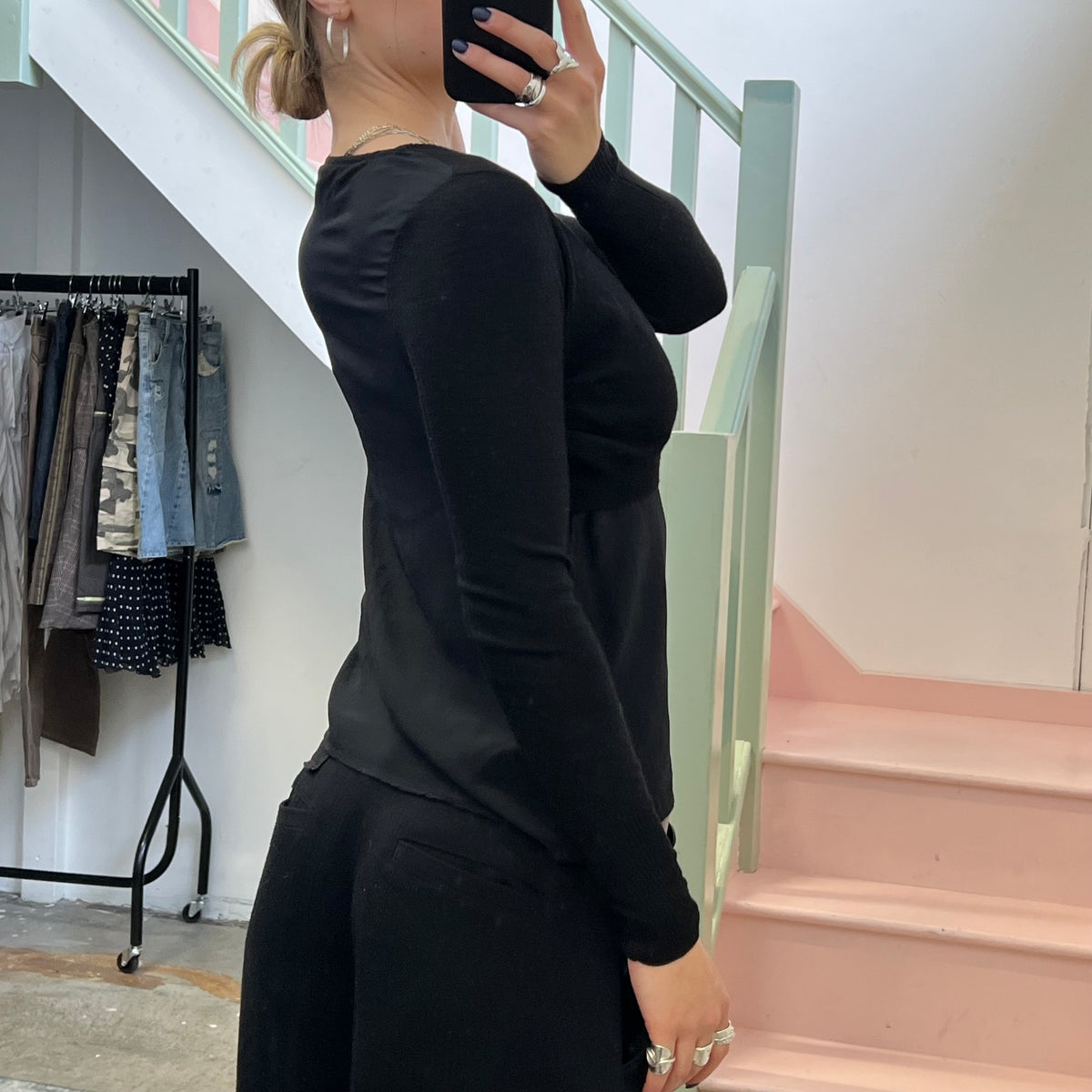Black layered blouse