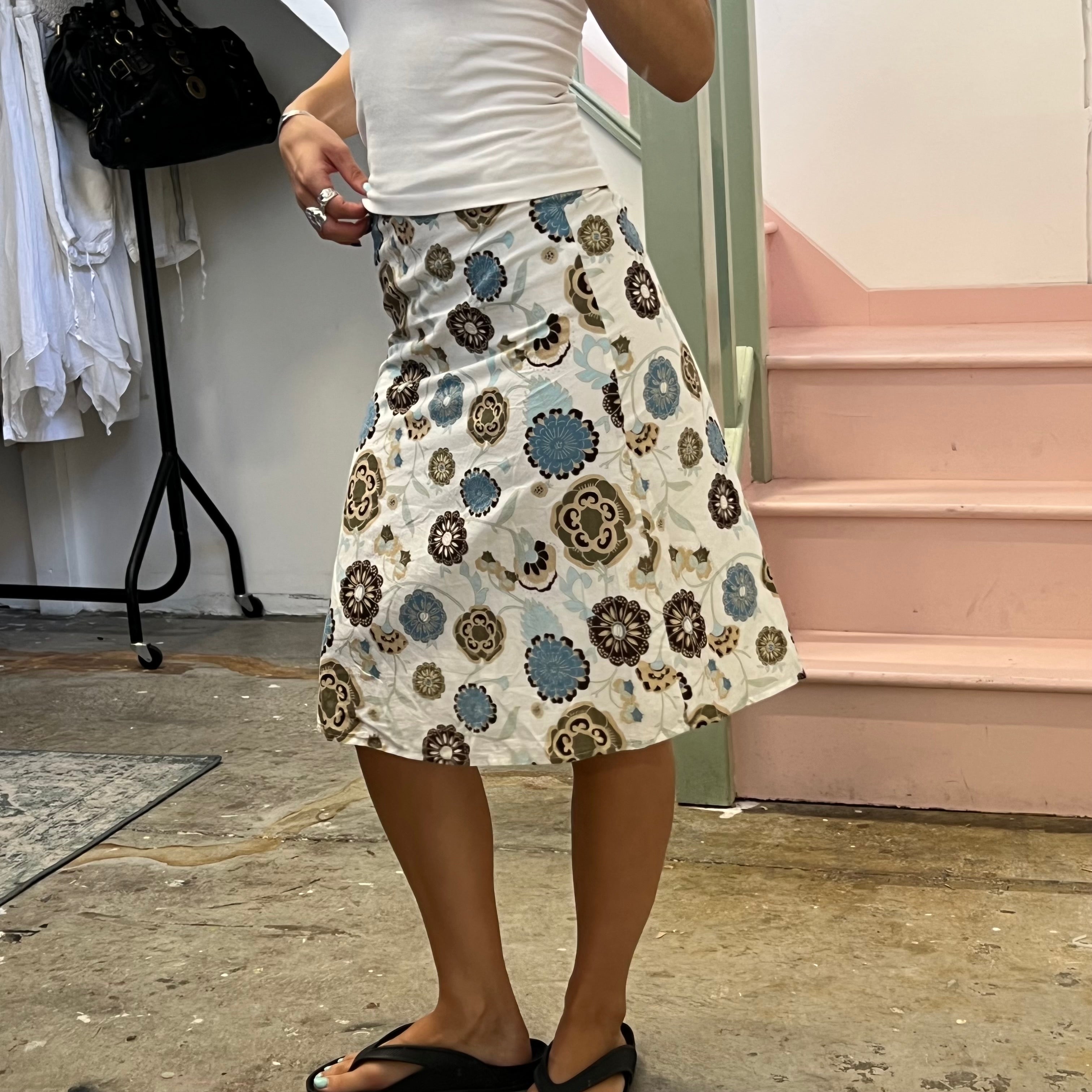 Printed midi skirt