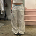 Danza white baggy wide leg joggers