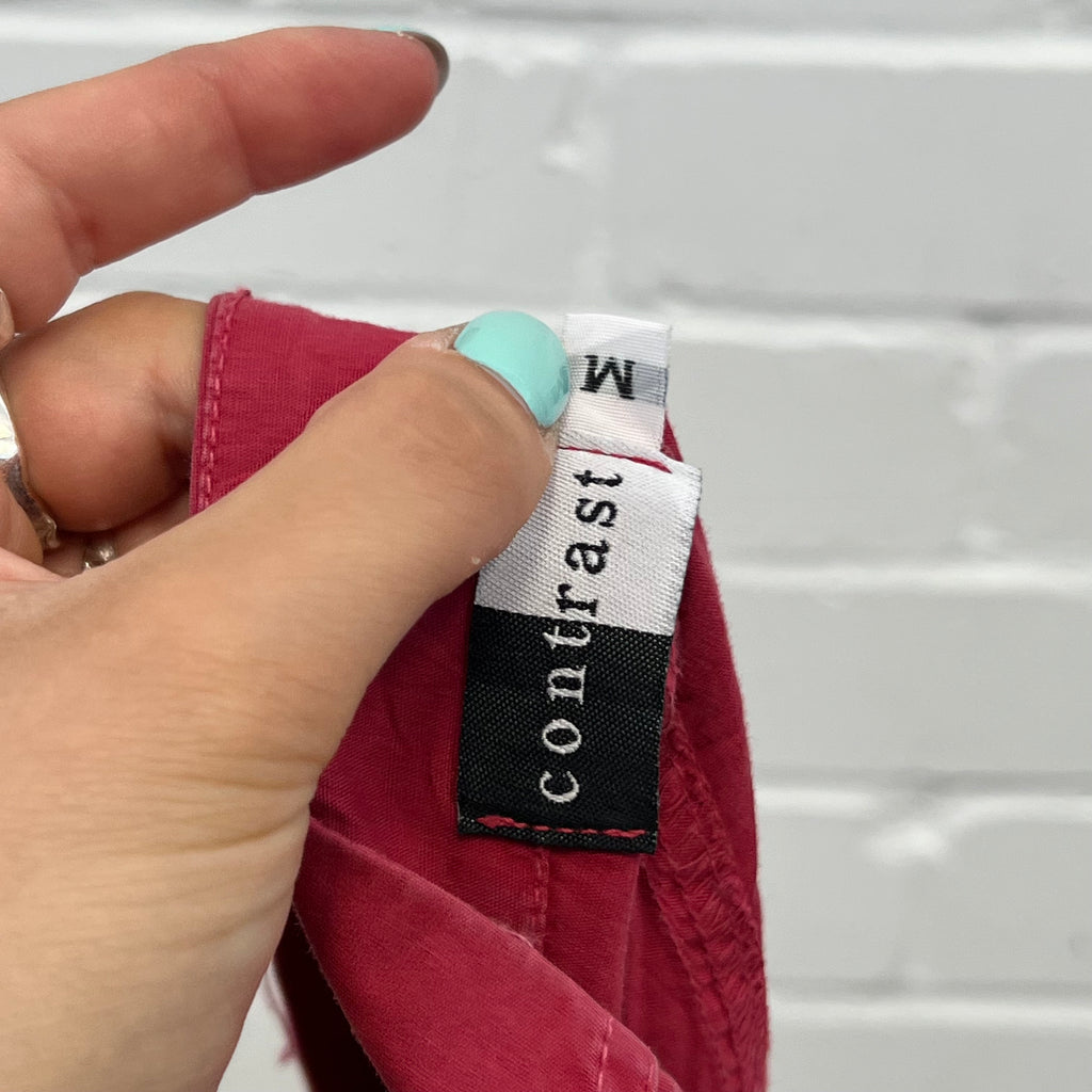 Red wide leg cargo capris