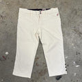 cream white tailored low rise fitted vintage capris