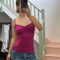 Dark pink ruched cami